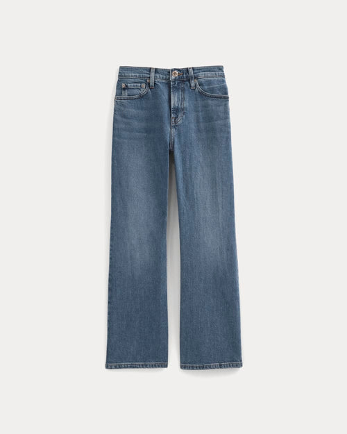 High-Rise Kick Flare Jean | Washed Indigo