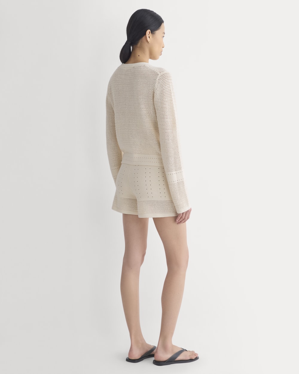 Open Knit Long-Sleeve Crew in Everyday Cotton | Canvas