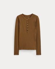 The Luxe Rib Henley | Toffee