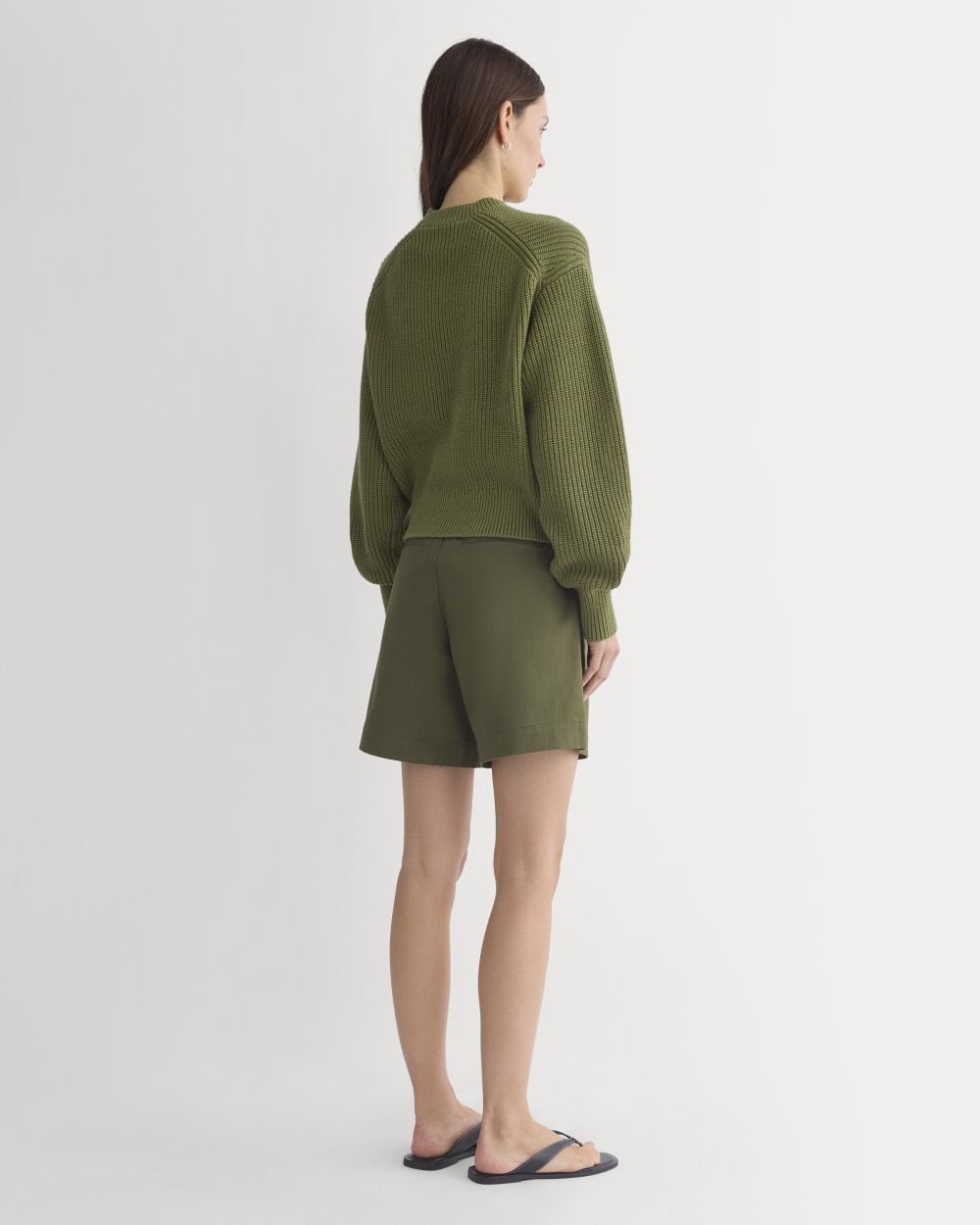 Cropped Ribbed Crew in Everyday Cotton | Mayfly