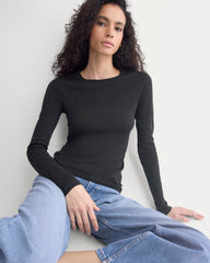 Tissue Long-Sleeve Crew | Black