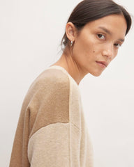 The Good Merino Wool Crewneck Sweater | Light Camel / Dark Oat