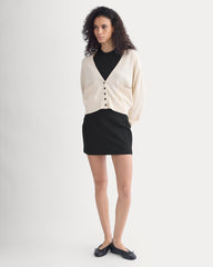 Deep V-Neck Cardigan in Cotton Merino | Canvas