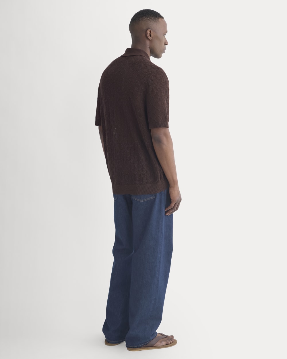 Open-Knit Resort Shirt | Coffee Bean