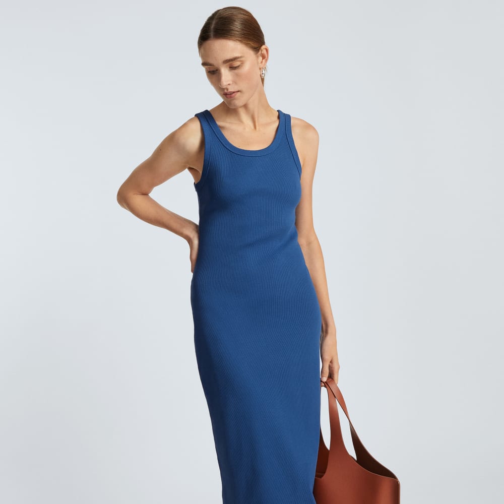 The '90s Rib Dress | Deep Blue