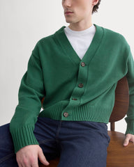 Cropped Cardigan in Everyday Cotton | Hunter Green