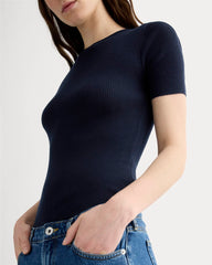 The Sweater Tee in Ultrasoft Merino | Navy