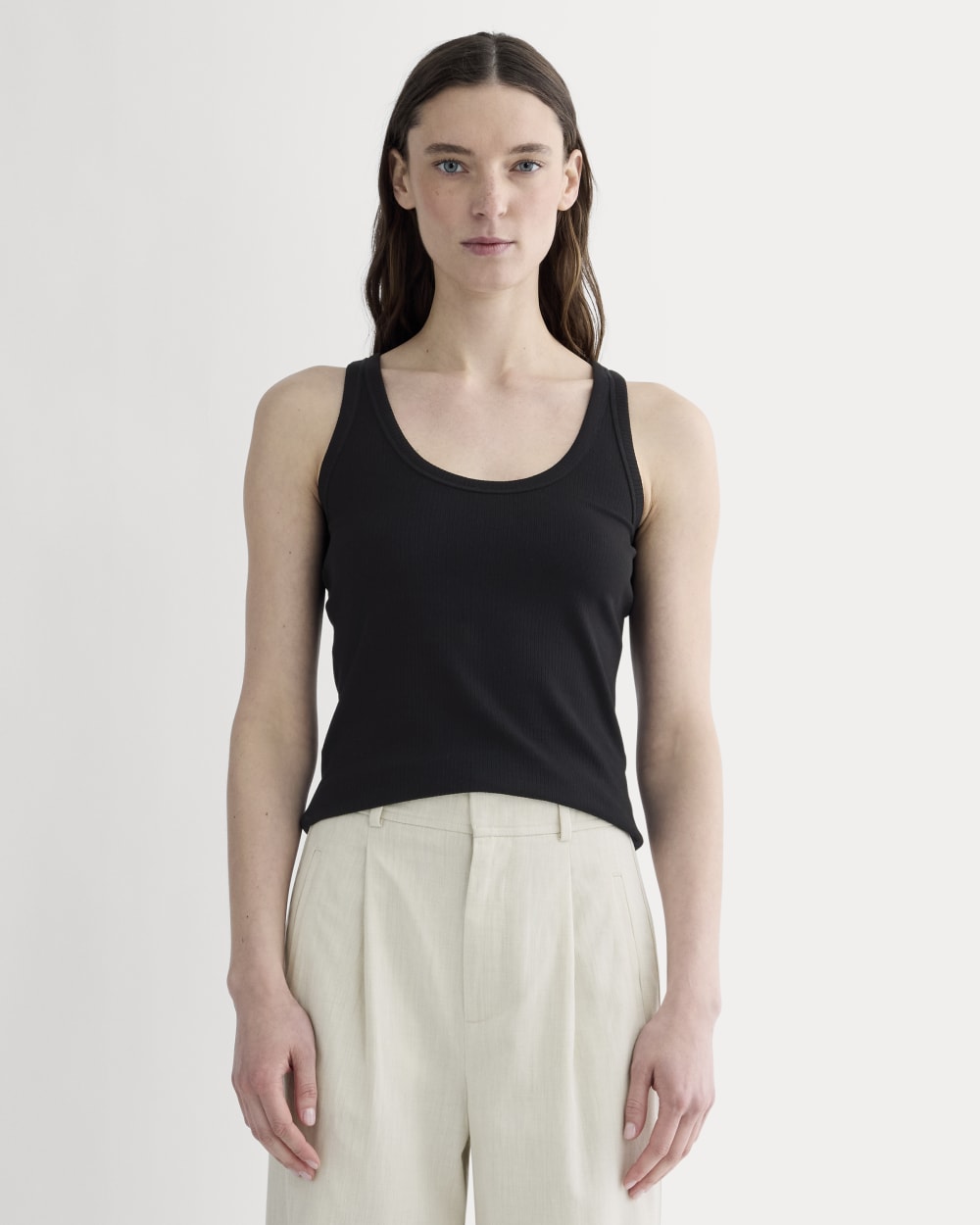 The Shimmy Scoop-Neck Tank | Black