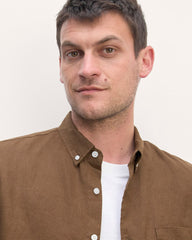 The Classic Short-Sleeve Shirt in Linen | Cocoa
