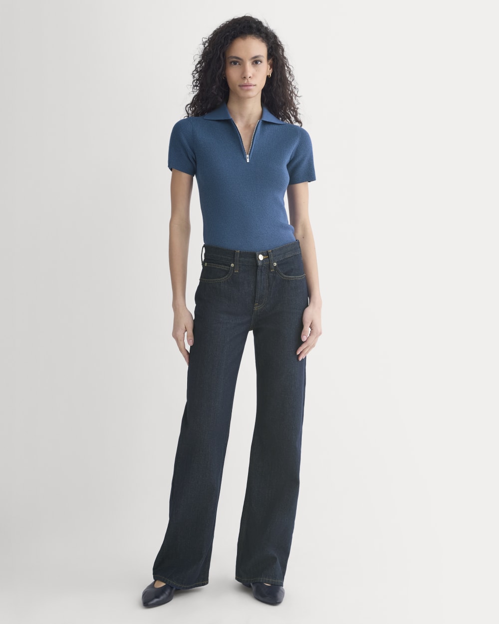 Knit Quarter-Zip Polo | Estate Blue