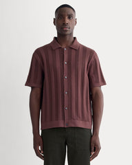 The No-Sweat Ribbed Polo | Dark Mahogany