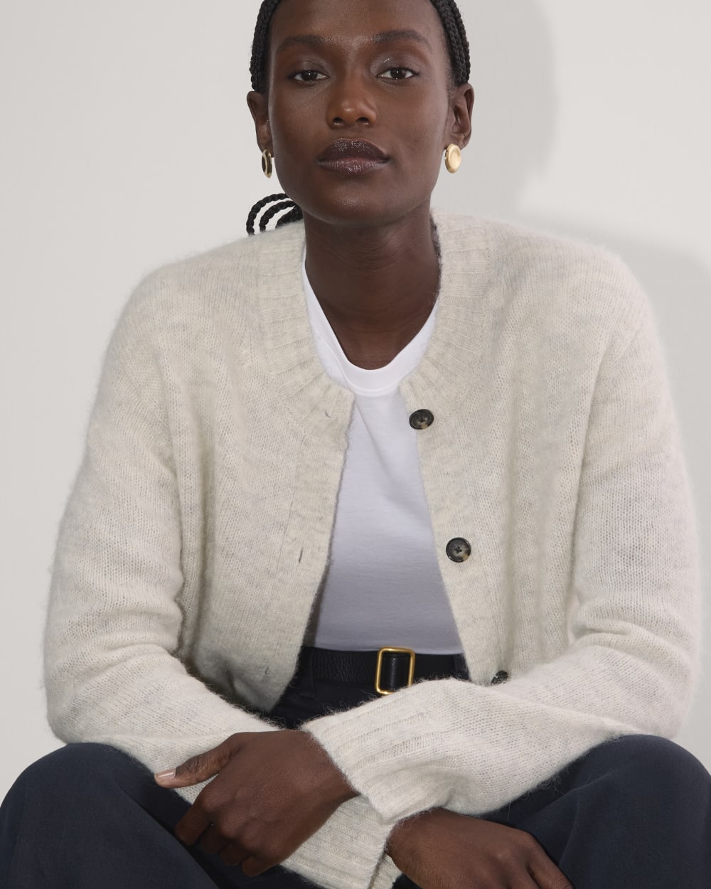 The Crew Cardigan in Alpaca | Almond