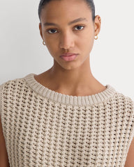 Open-Knit Tunic Vest in Elevated Cotton | Peyote