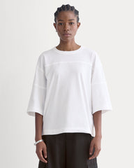 Oversized Varsity Tee in Essential Cotton | White