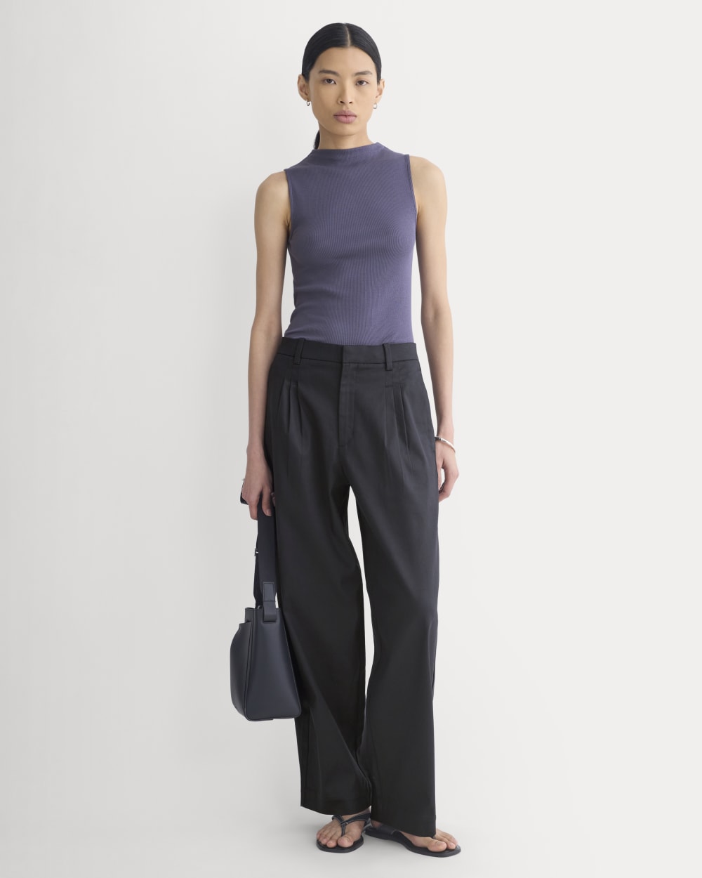 The Luxe Rib Funnel-Neck Tank | Graystone