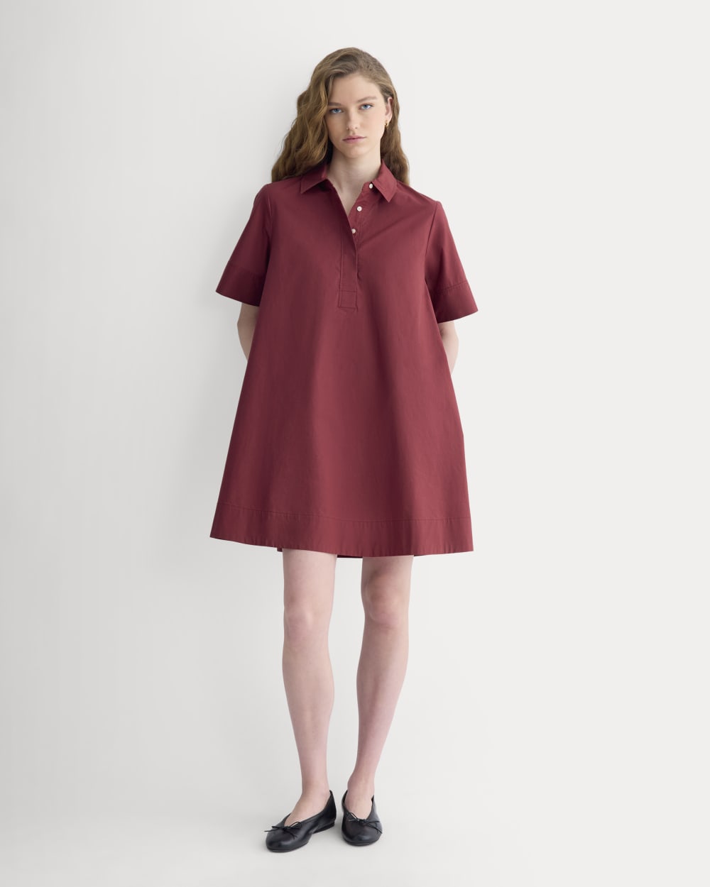 Popover Mini Shirtrdress in Ultrasoft Cotton | Pomegranate
