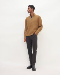 The Felted Merino Half-Zip Sweater | Deep Camel