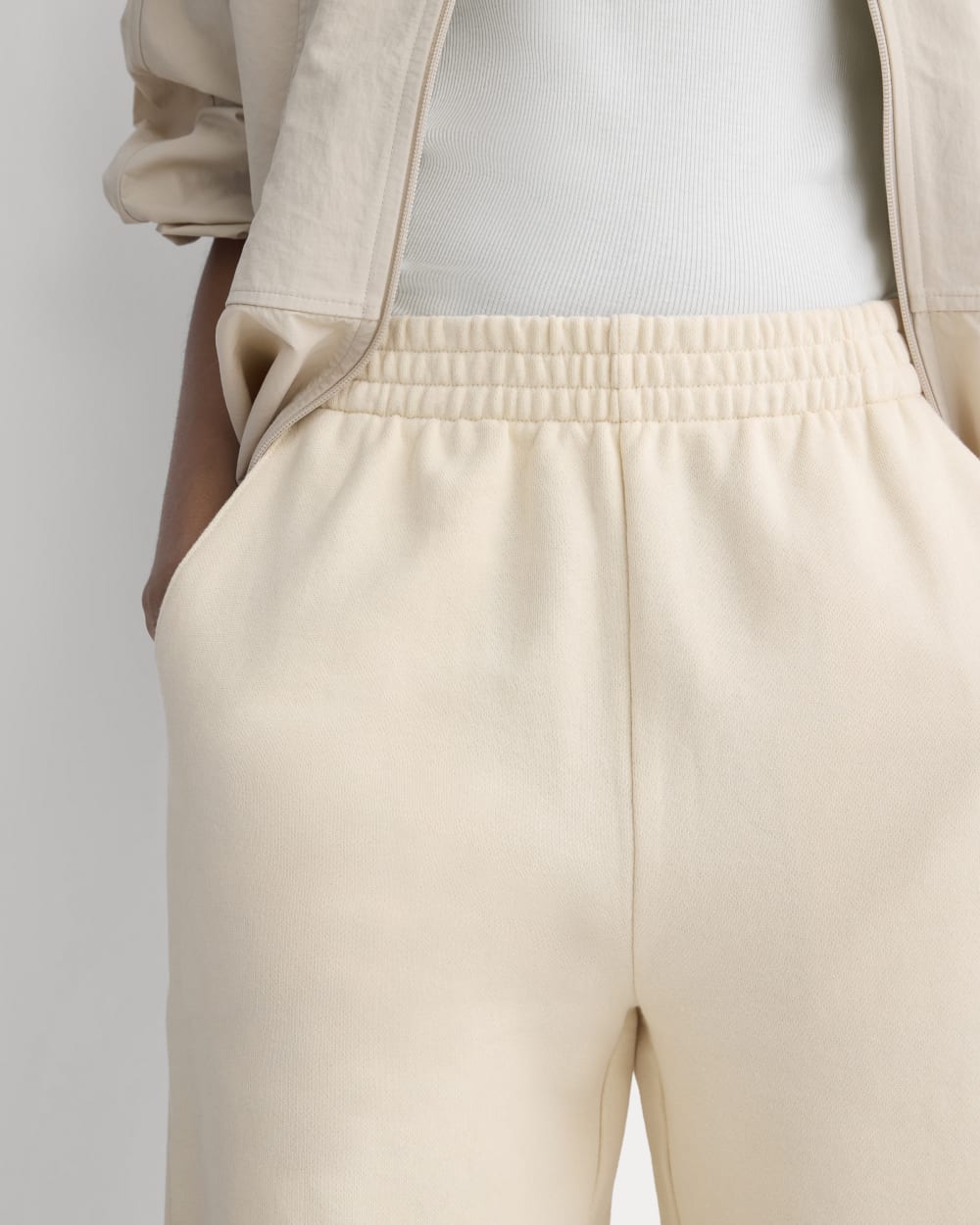 Lightweight Terry Long Shorts | Parchment
