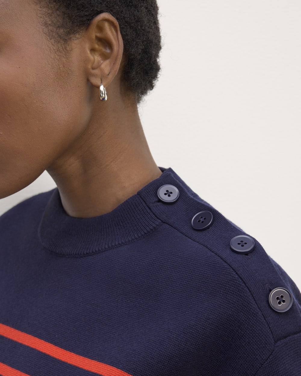 The Mariner Crew Sweater | Navy / Poppy Red