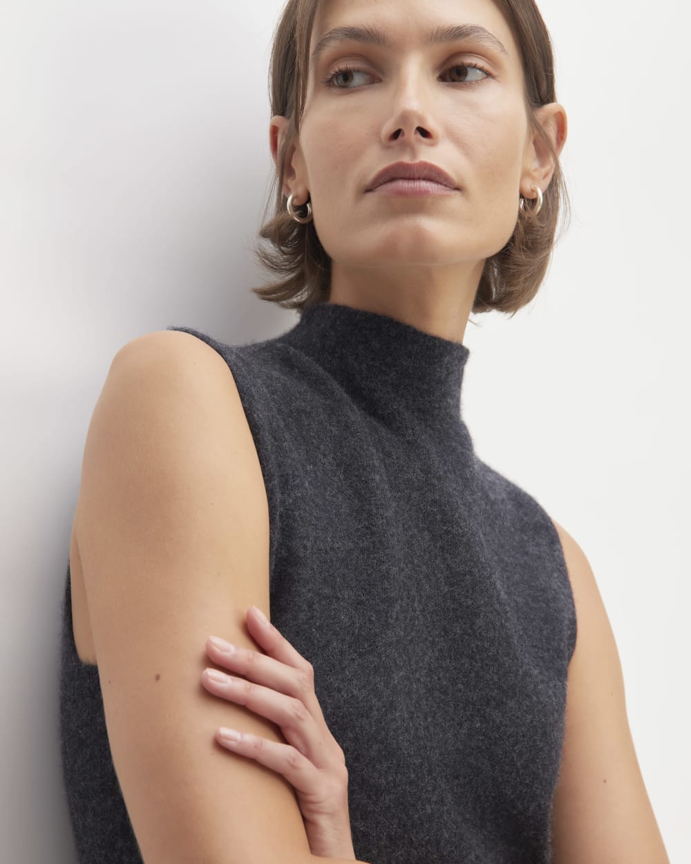 The Cozy-Stretch Sleeveless Midi Dress | Charcoal