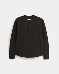Thermal Henley in Cozy Waffle | Black