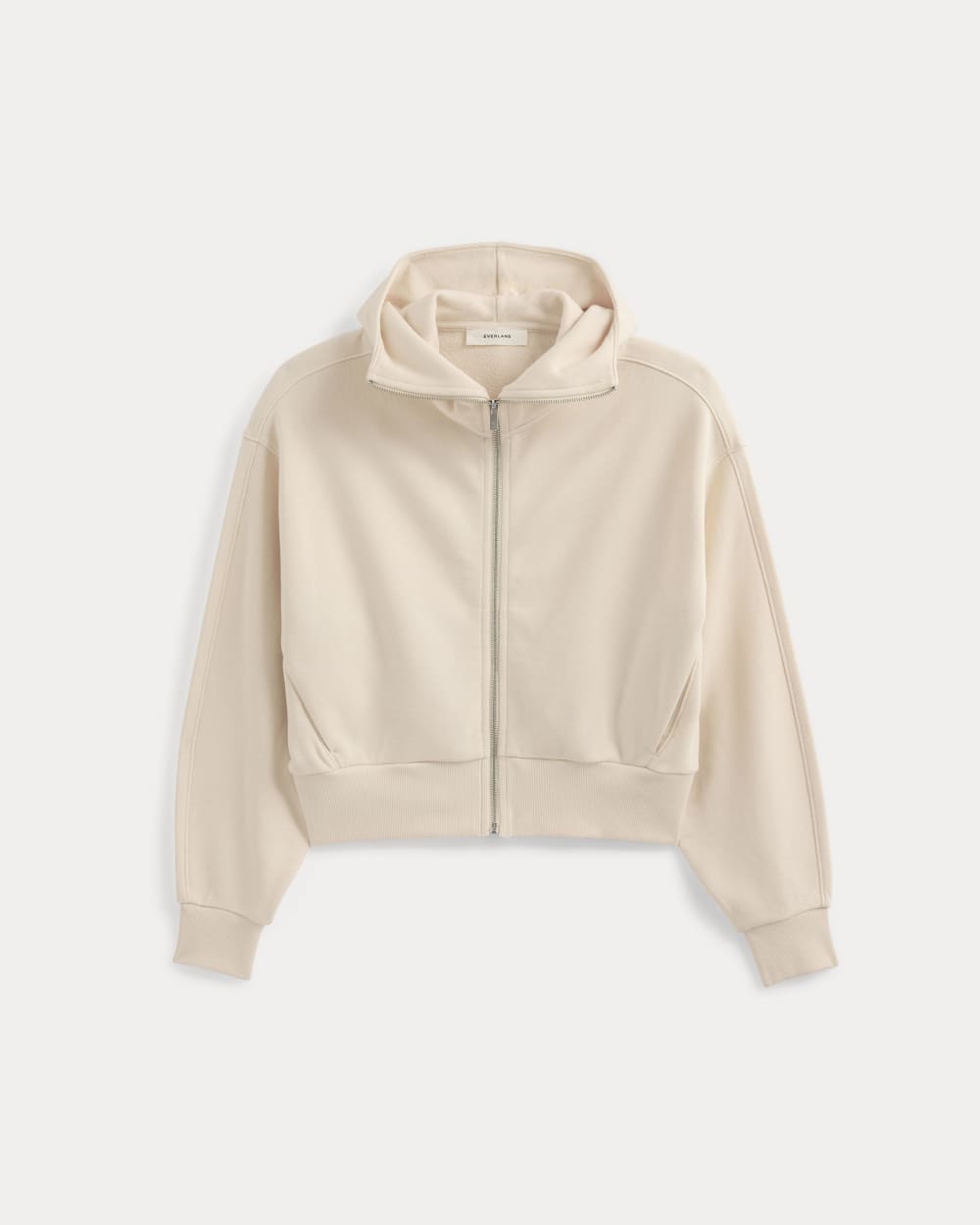 Lightweight Terry Cropped Full-Zip | Parchment