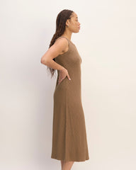 The Rib-Knit A-Line Tank Dress | Carob Brown