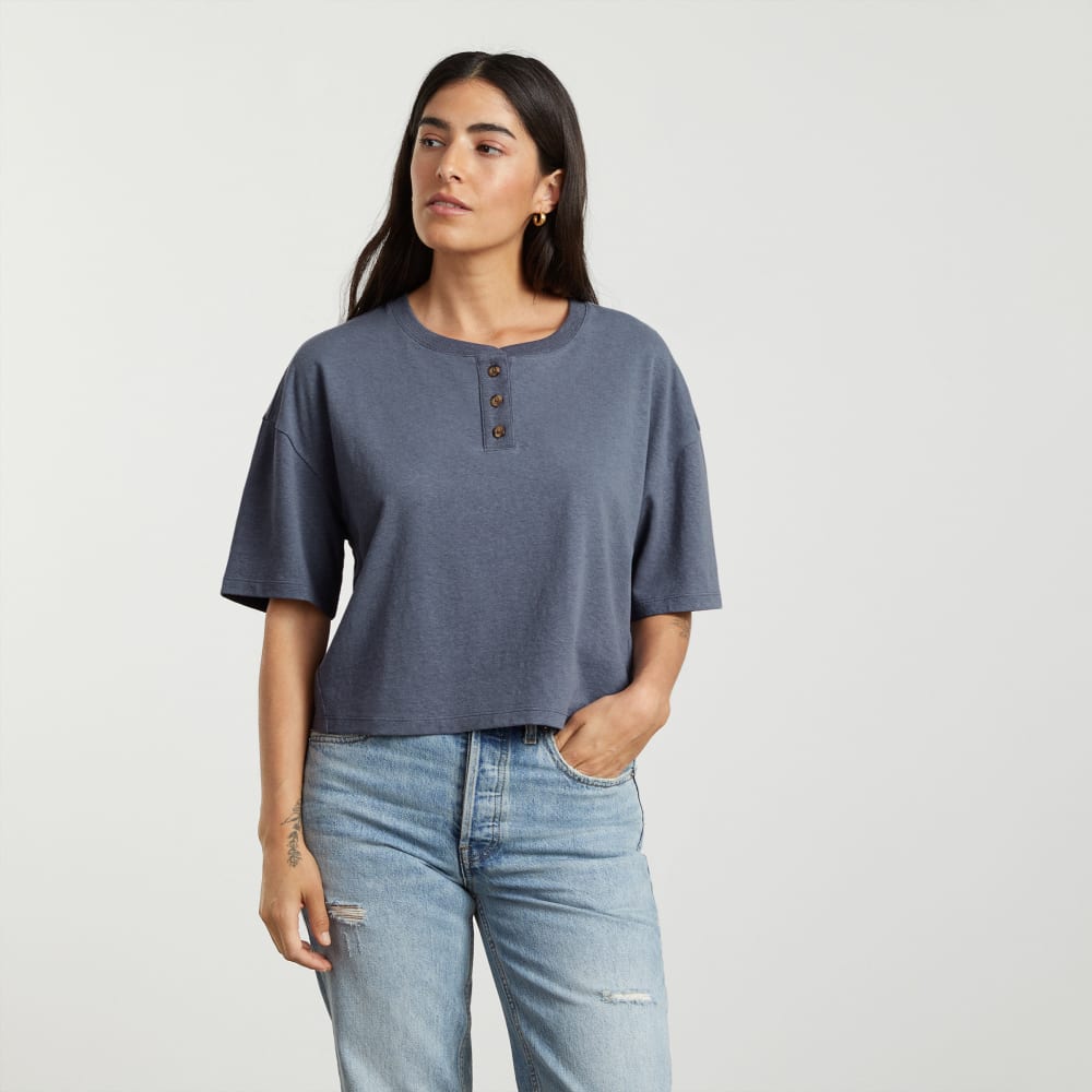 The Vintage Henley Hemp Tee | Atlantic