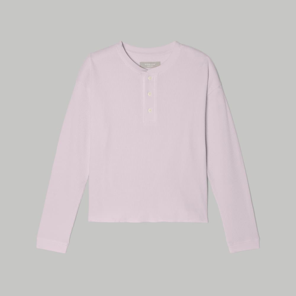 The Organic Cotton Waffle Henley | Light Lilac