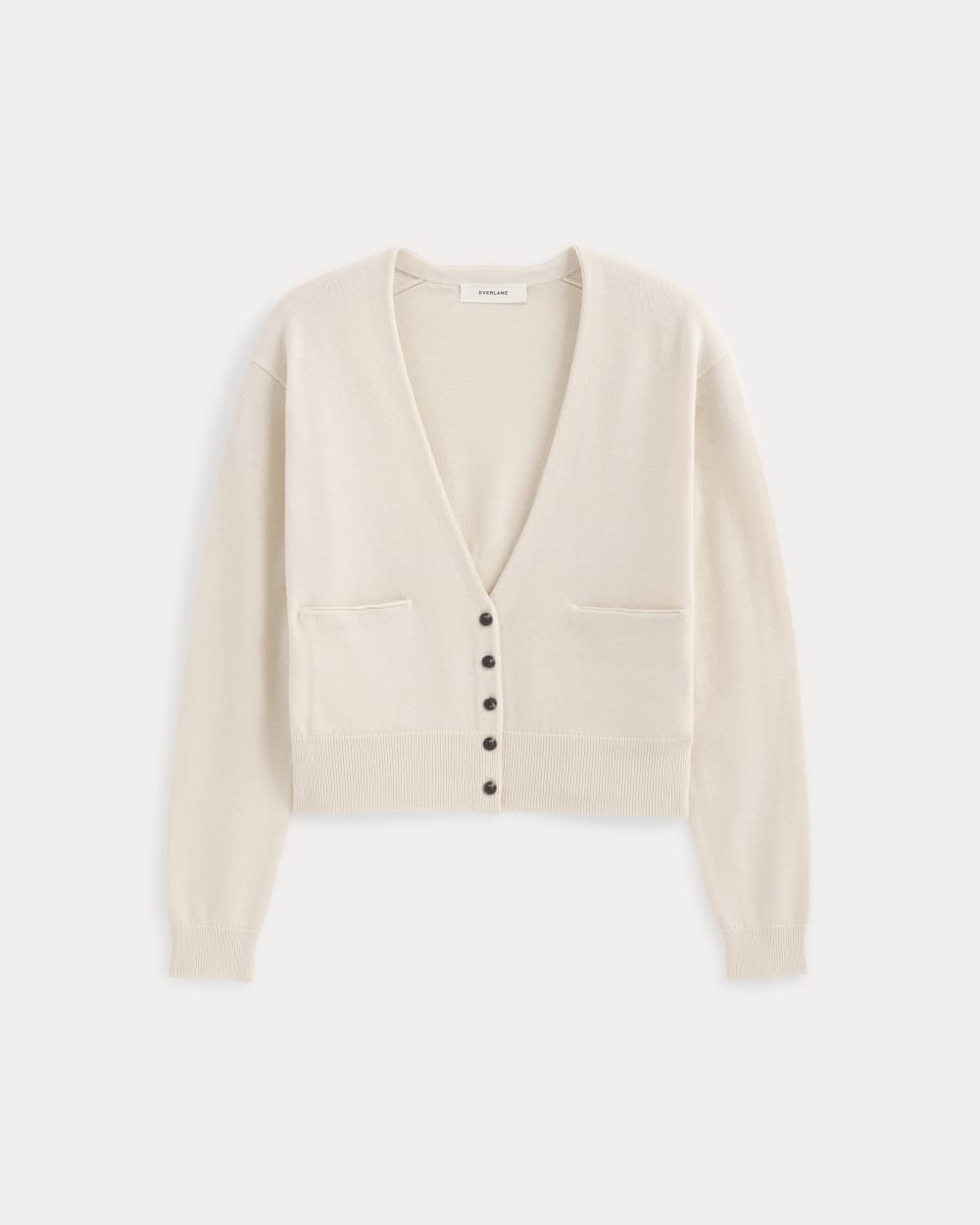 Deep V-Neck Cardigan in Cotton Merino | Canvas