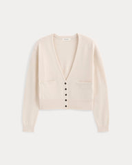 Deep V-Neck Cardigan in Cotton Merino | Canvas