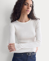 Tissue Long-Sleeve Crew | Bone