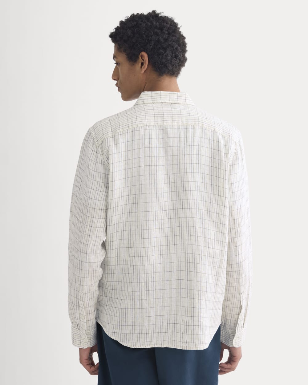 The Classic Shirt in Linen | Bone Plaid