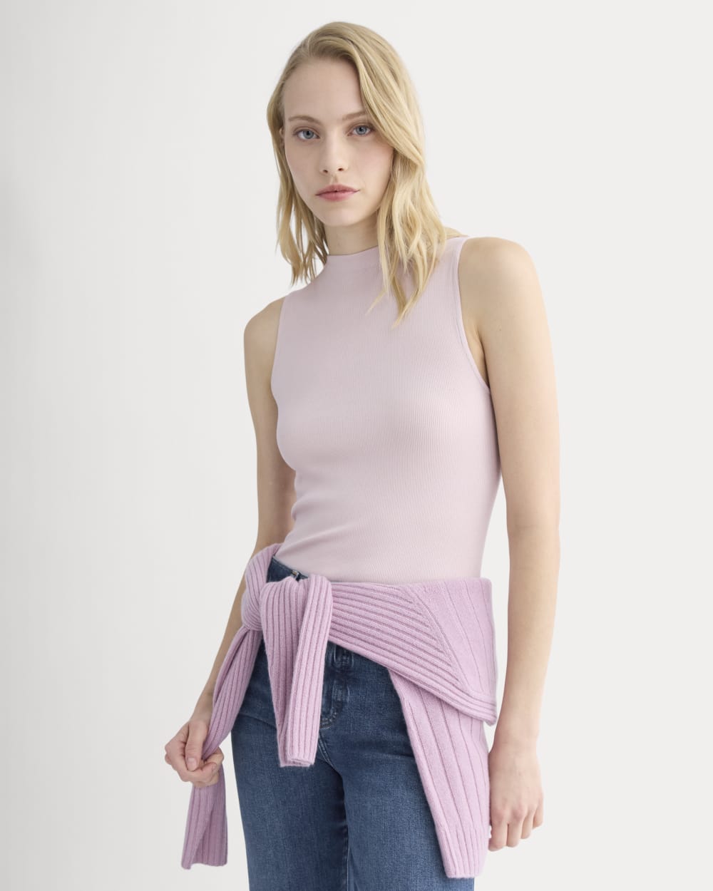 The Luxe Rib Funnel-Neck Tank | Burnished Lilac