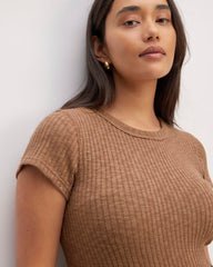 The Cozy Rib Tee | Carob Brown