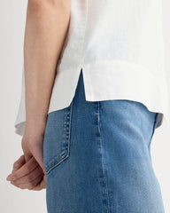 The Notch Shirt in Linen | White