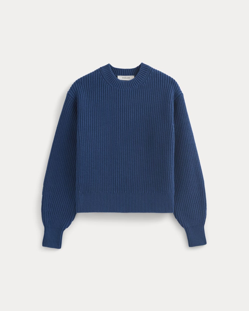 Cropped Ribbed Crew in Everyday Cotton | Estate Blue