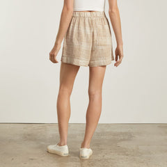 The Linen Boxer Short | Iced Coffee Grid