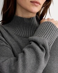 The Boxy Turtleneck in Everyday Cotton | Heathered Charcoal