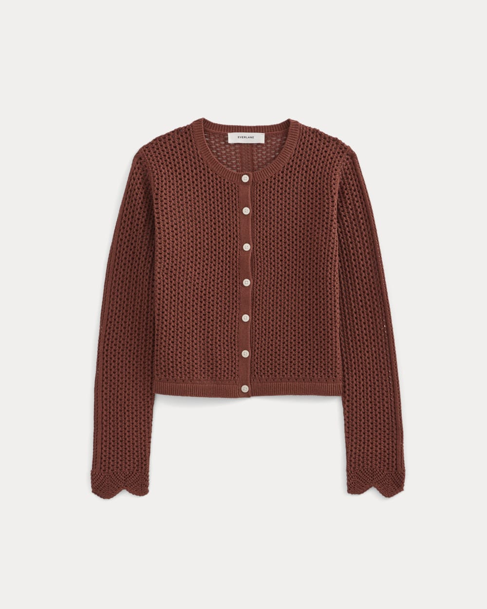 Lace-Knit Cardigan | Henna Red