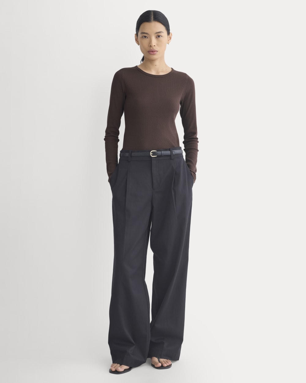 The Luxe Rib Long-Sleeve Crew | Coffee Bean