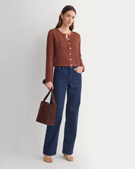 Lace-Knit Cardigan | Henna Red