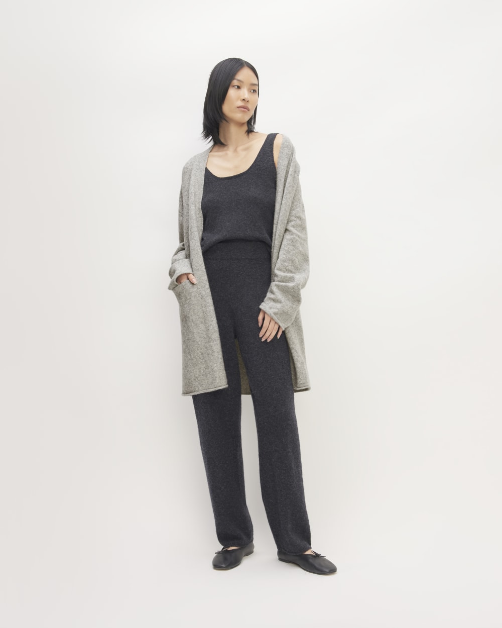The Cozy-Stretch Long Cardigan | Heathered Grey
