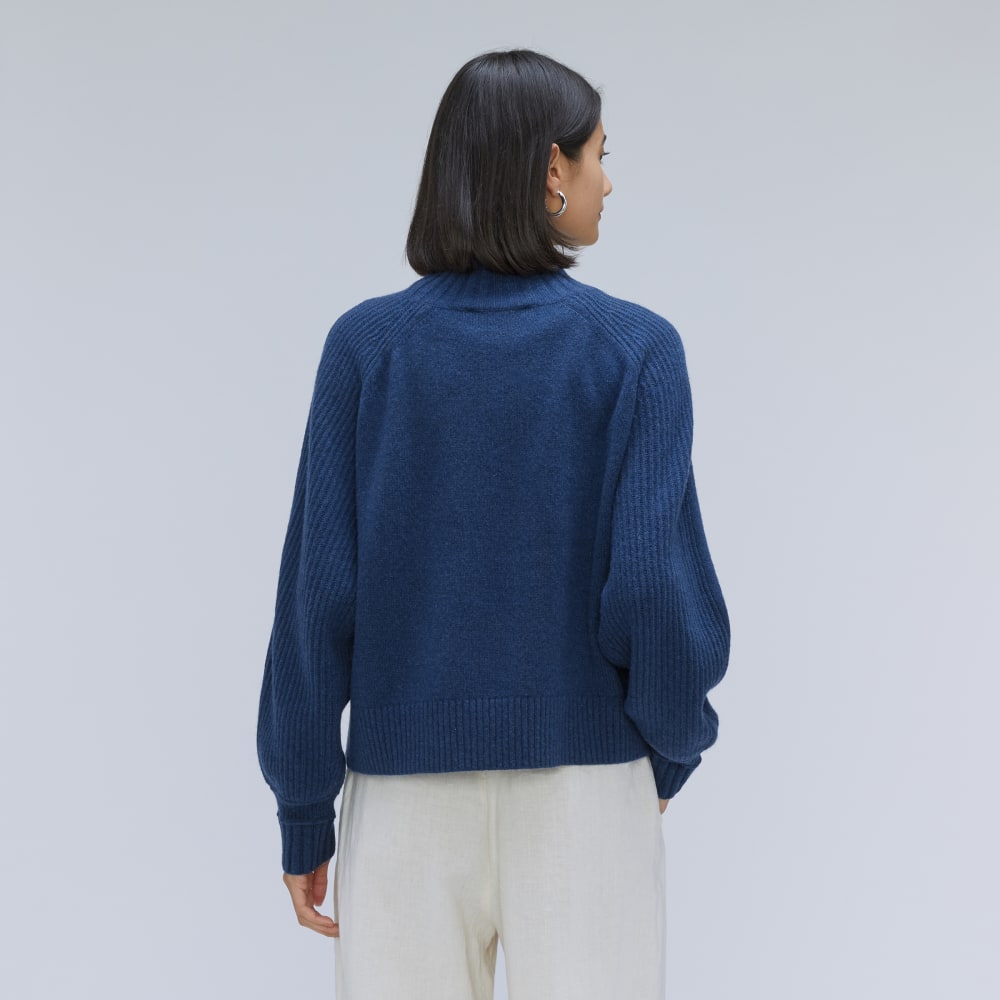 The Cashmere Ribbed Turtleneck | Bright Navy