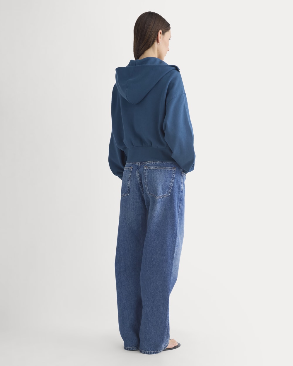 Lightweight Terry Cropped Full-Zip | Blue Wing Teal