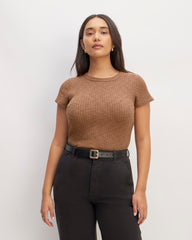 The Cozy Rib Tee | Carob Brown