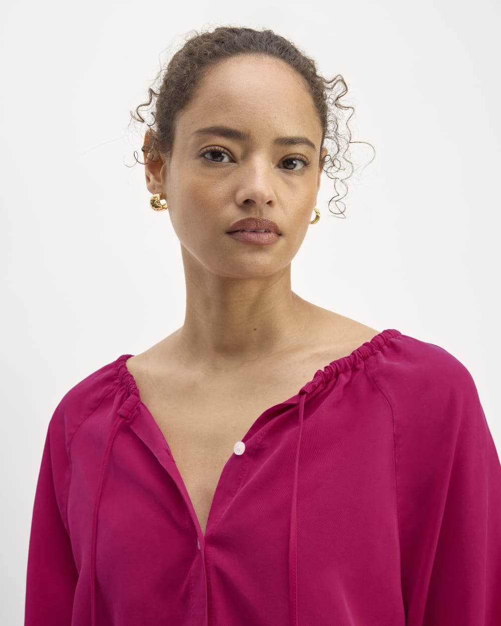 The Gathered Shirt in Butterlite | Red Currant