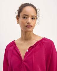 The Gathered Shirt in Butterlite | Red Currant