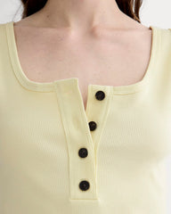 The Selfie Henley Tank | Light Yellow