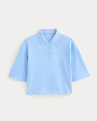 Pique Boxy Polo | Open Air Blue